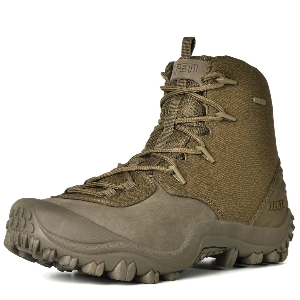 XPETI Men’s Bravo Leather Waterproof Military Tactical Boots