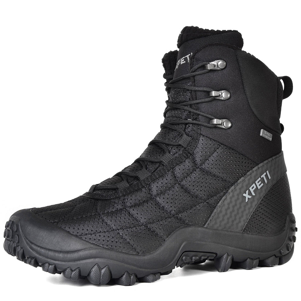 XPETI Men's CREST EVO Thermo Waterproof Hiking Snow Winter Boots Black